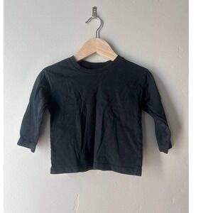 Zara Black Long Sleeve Tee Crewneck Basic Neutral Scandi Cozy Streetwear Y2k